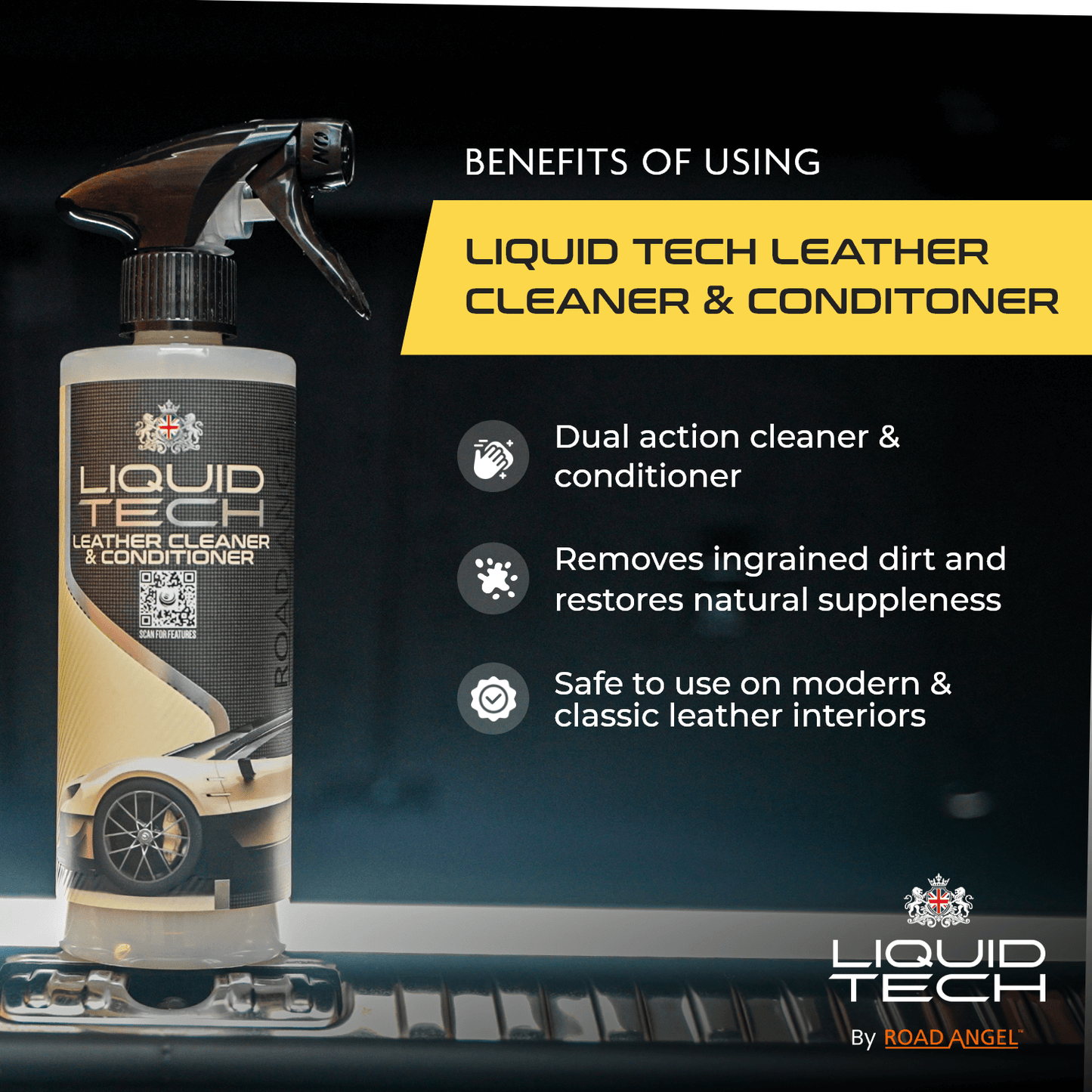 Liquid Tech Car Care - Leather Cleaner & Conditioner - 500ml